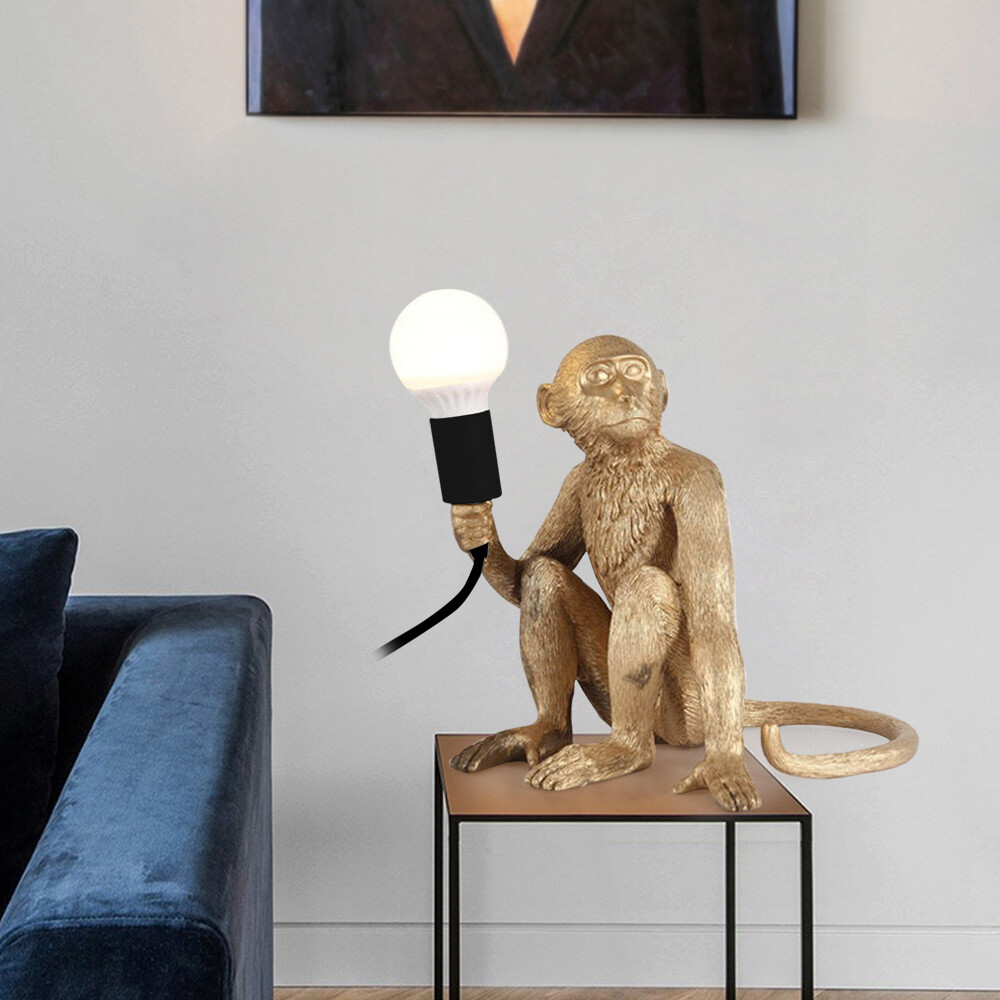 Vintage Resin Monkey Table Lamp Sitting Monkey Light Home/Office Table Lamp