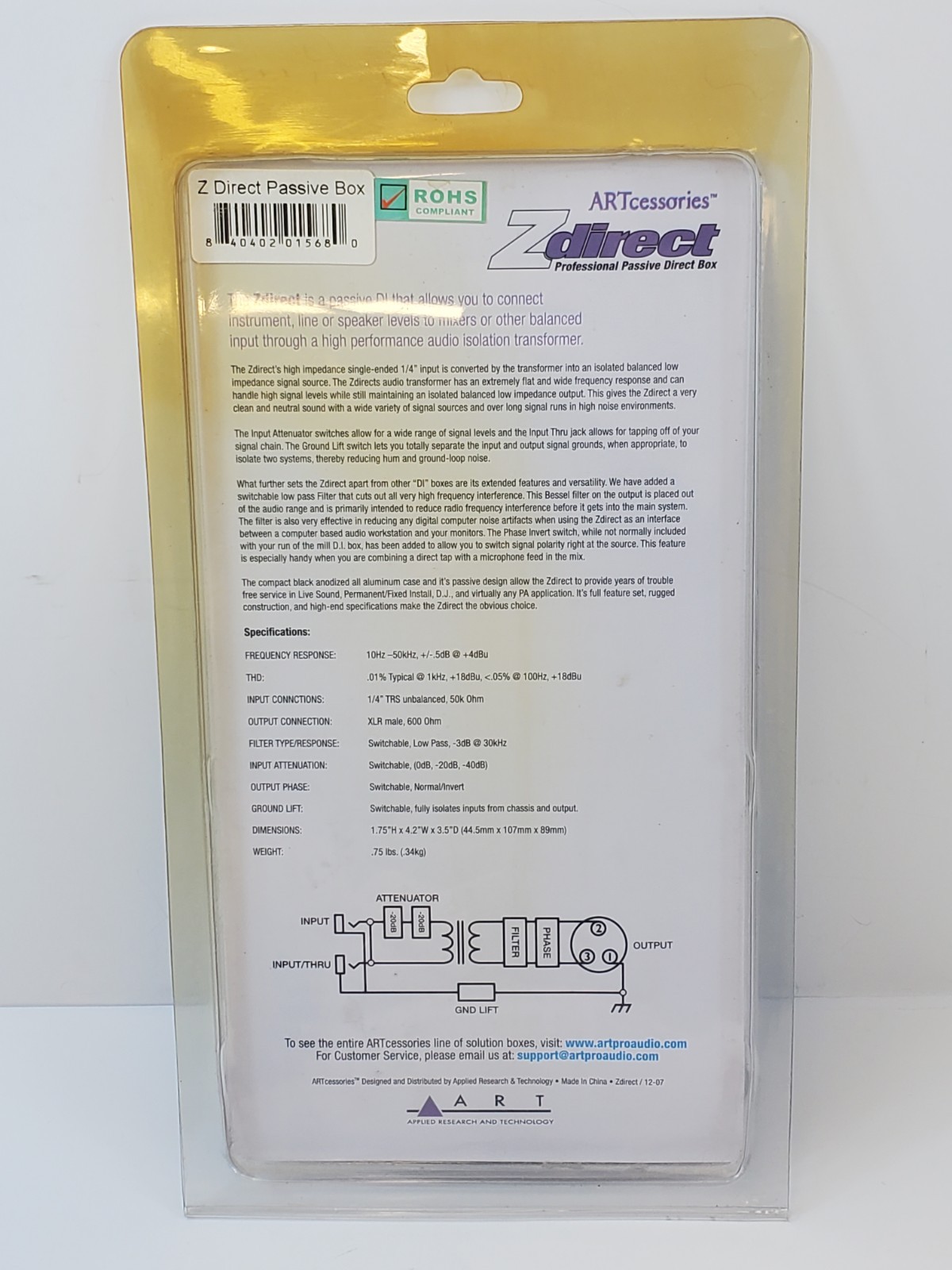 Art ZDirect Professional Passive Direct Box