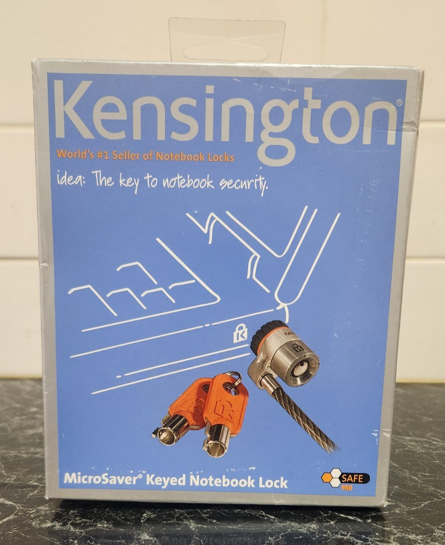 Computer Laptop Lock Kensington MicroSaver Keyed T-Bar Mechanism Tech Security