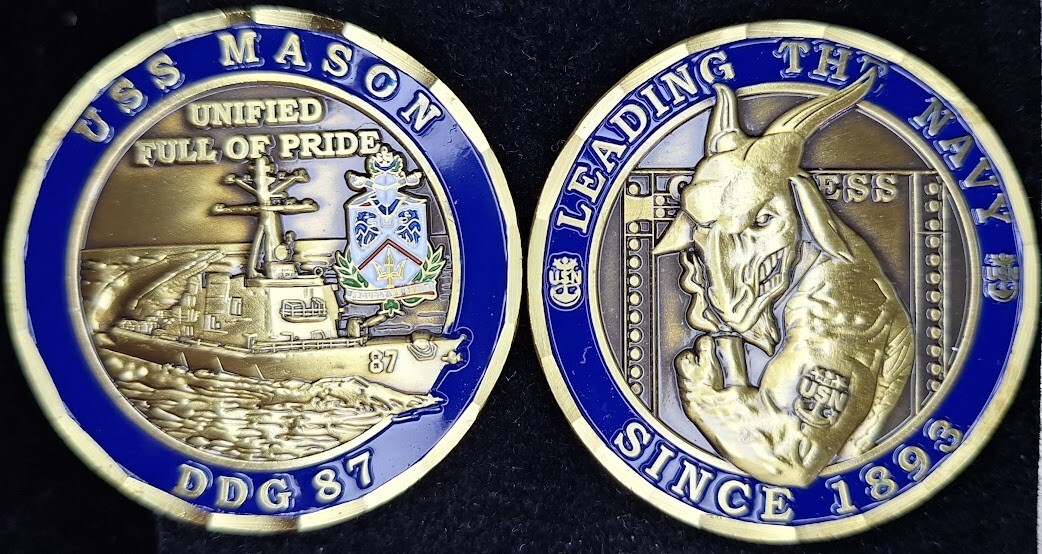 DDG-87 USS MASON CPO CHIEF - GOAT - Navy Challenge Coin