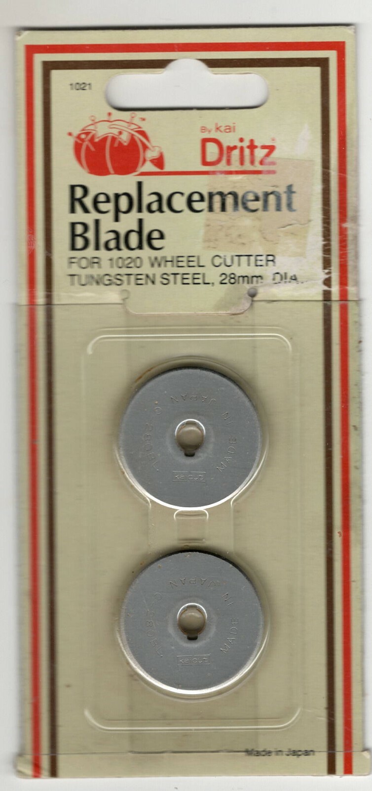 Dritz 1021 Tungsten Steel Replacement Blade Model 1020 Wheel Cutter OEM NOS