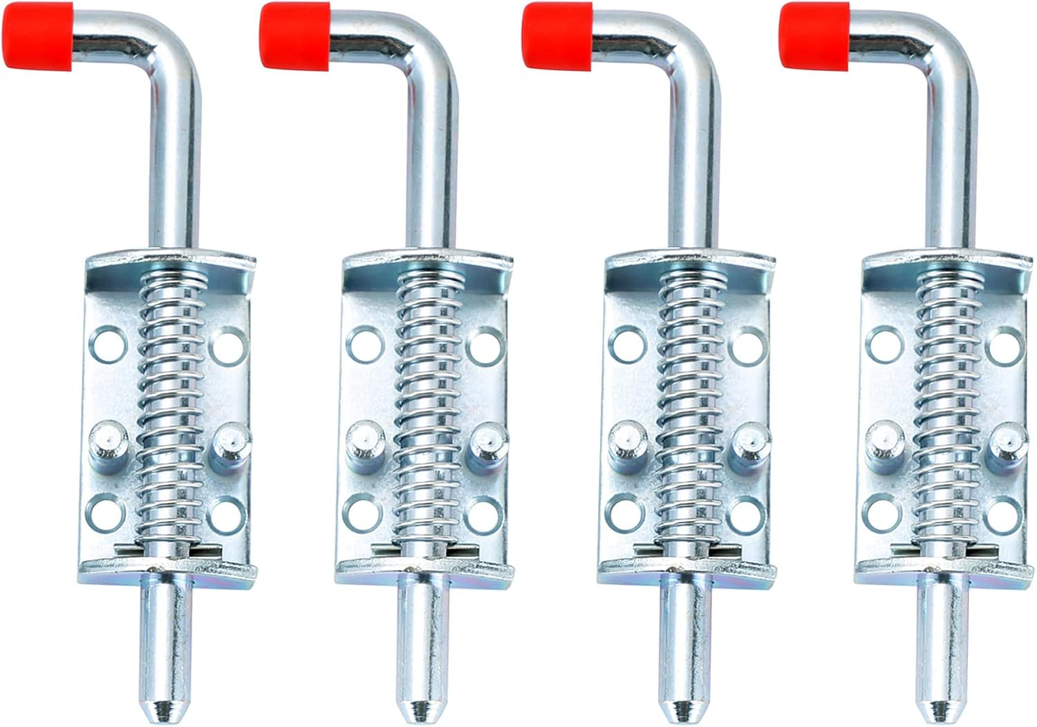 Metal Lock Barrel Bolt Spring Loaded Locking Latch 6.5" Long w/Grip Heavy Dut...