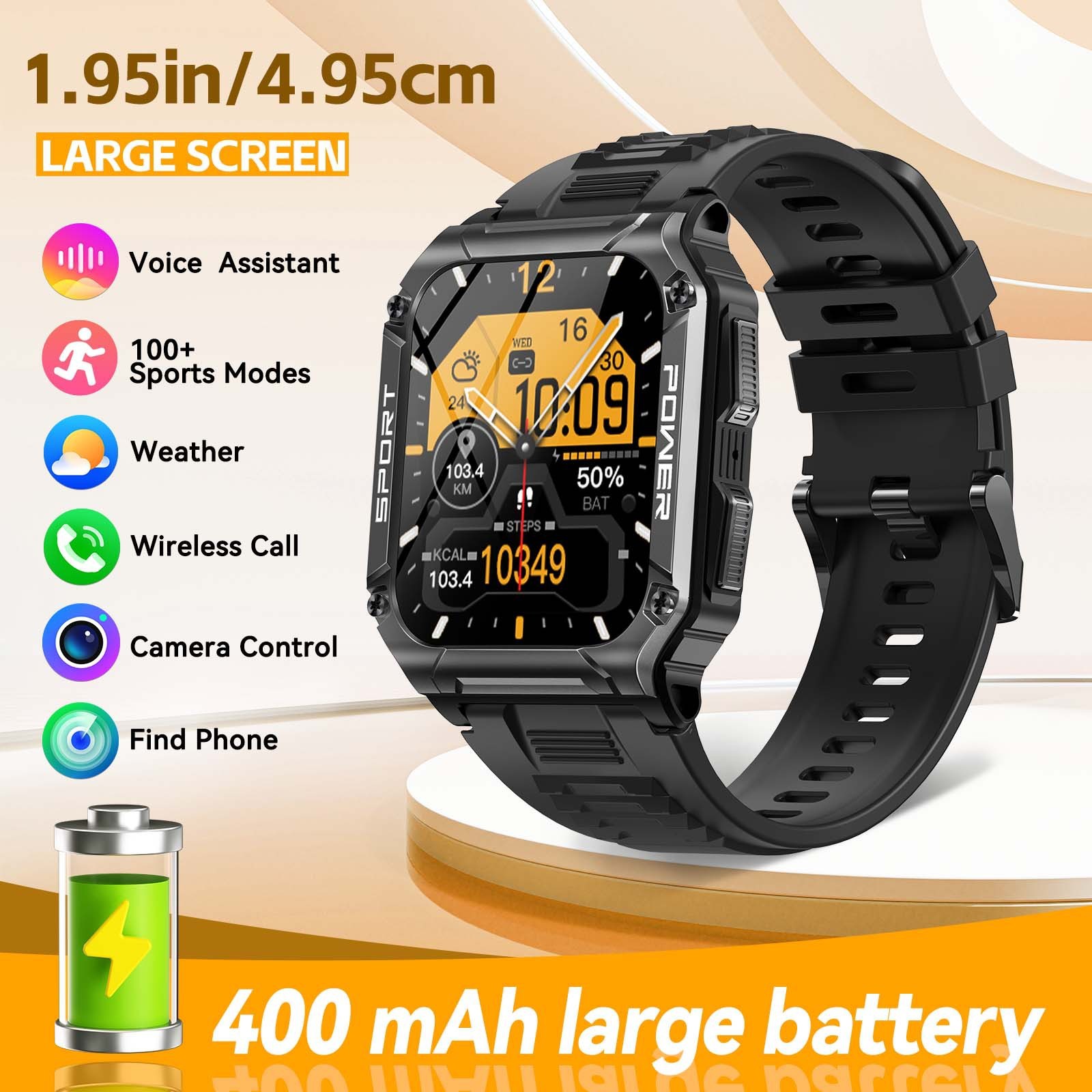 1 NX6 Smart Watch Men GPS Fitness Tracker Bluetooth Call Heart Rate Monitor