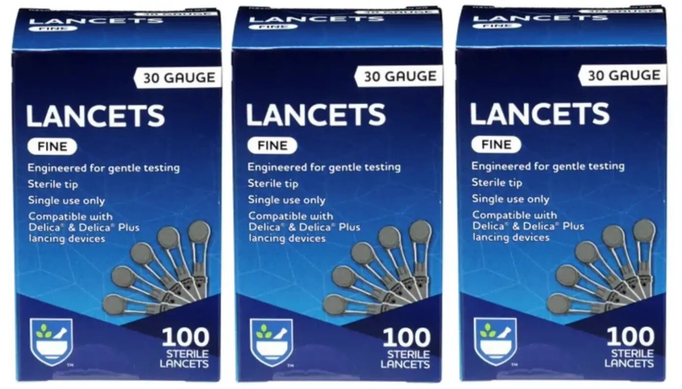 3 Pack- RITE AID Universal Fine Point Lancets, 100 CT. *EXP 7/24*