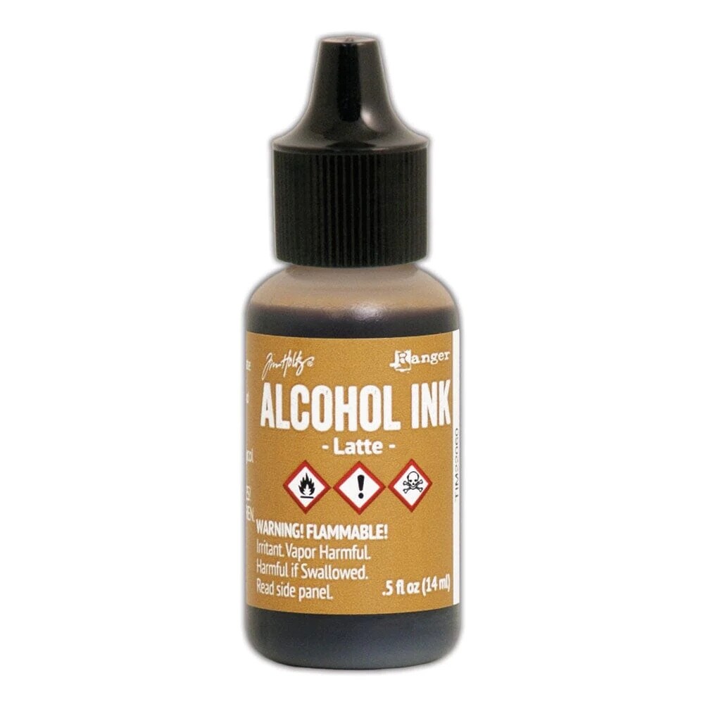 Ranger, Tim Holtz, Alcohol Ink, Latte Alcohol Ink,  .5 fl oz, Brown Ink