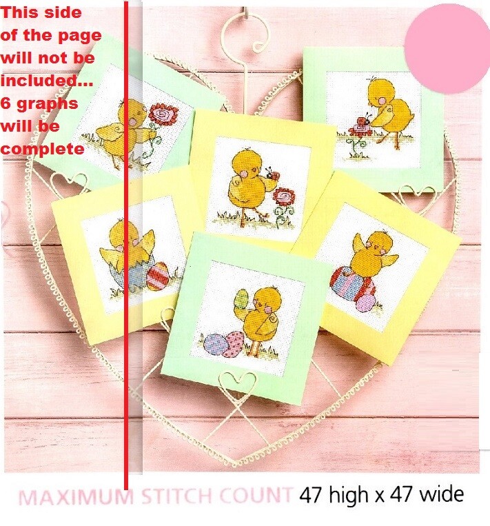 EASTER CHICK CARDS   CROSS STITCH  PATTERN ONLY EQ - REW