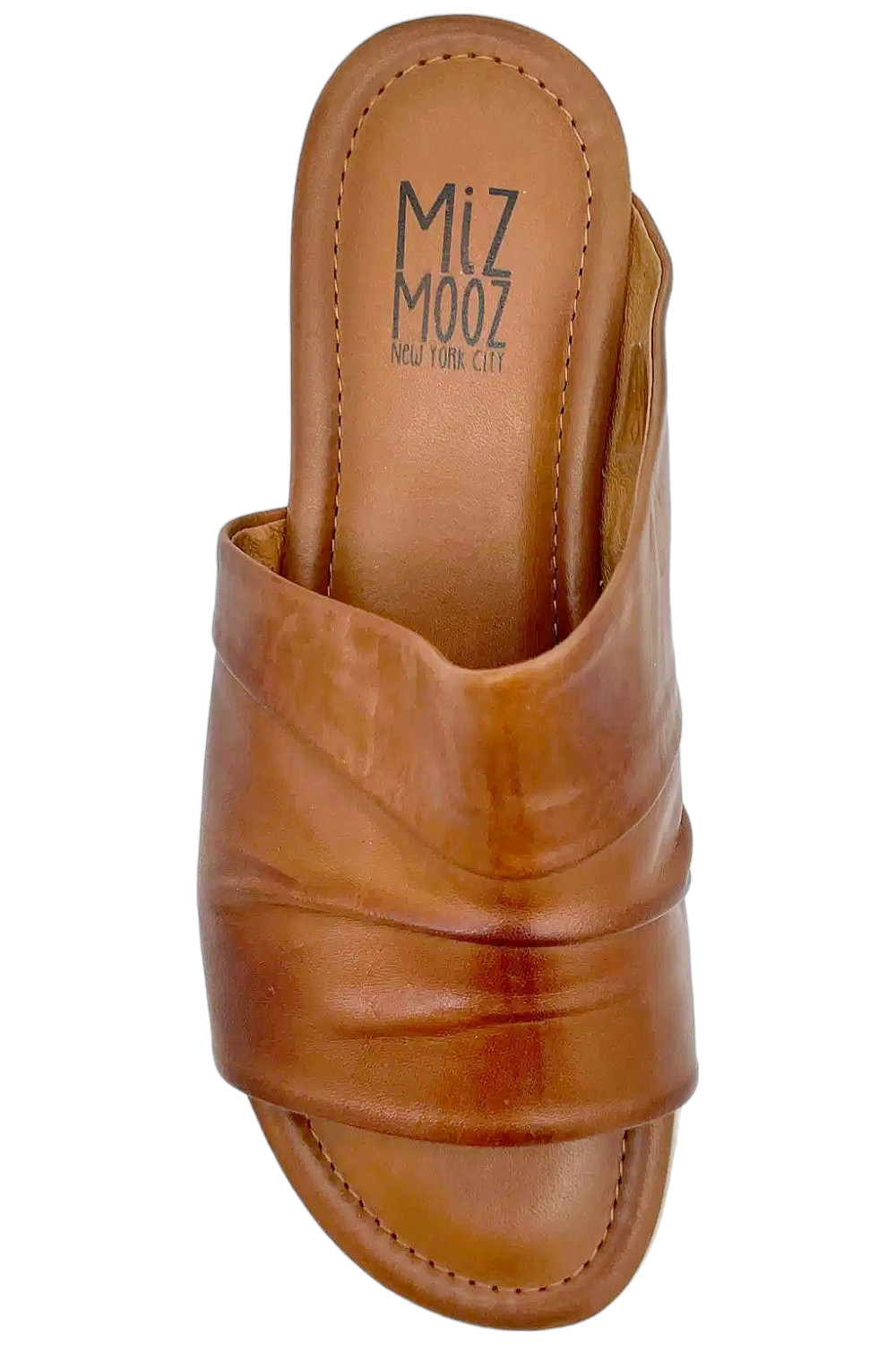 Miz Mooz Leather Slide Sandals Claribel Brandy