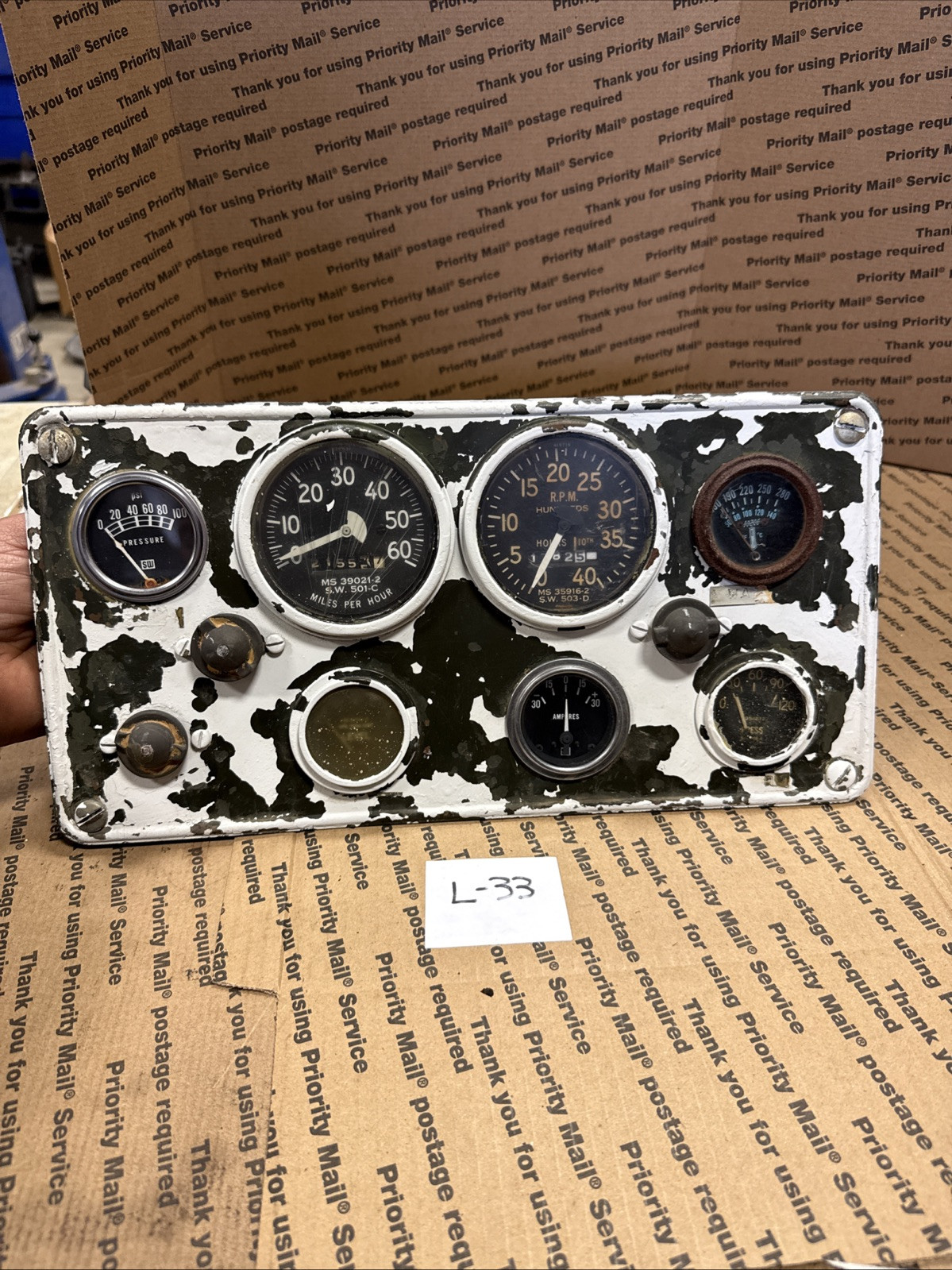 Military Truck Complete Instrument Panel Cluster Gauge M35A2 M35 Used Vintage