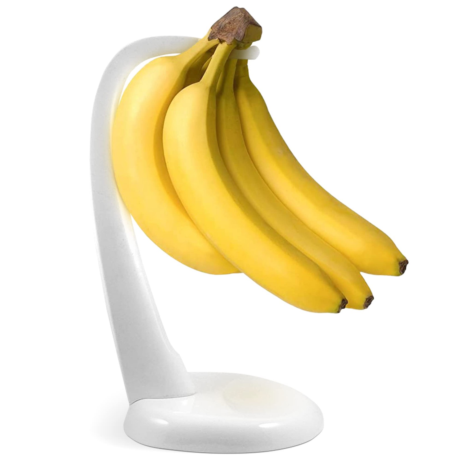 Banana Holder Stand BPA-Free White Plastic Fruit Hanger 1-Pack