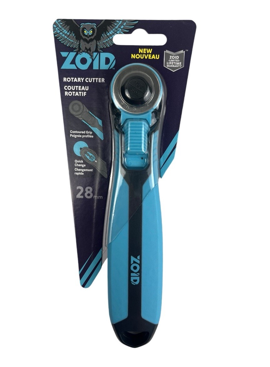Zoid Rotary Cutter 28mm Steel Soft Touch Handle Ambidextrous Fabric Crafts DIY