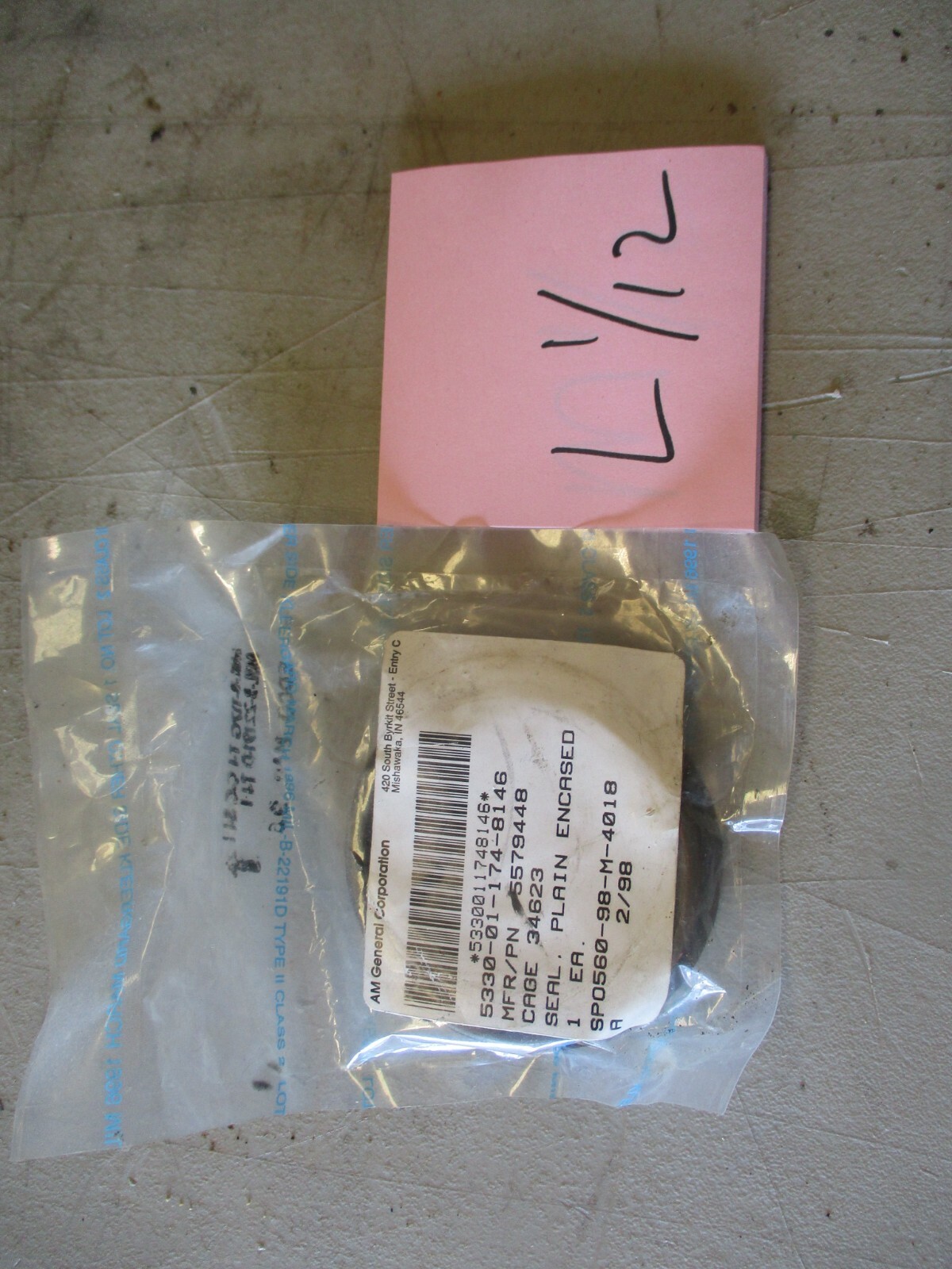 NOS AM General Plain Encased Seal 5330-01-174-8146, for HMMWV M998