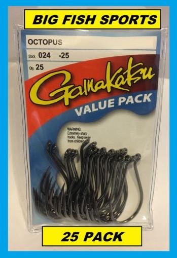 GAMAKATSU #024 OCTOPUS NSB VALUE PACK 25 HOOKS! NEW! PICK YOUR SIZE!
