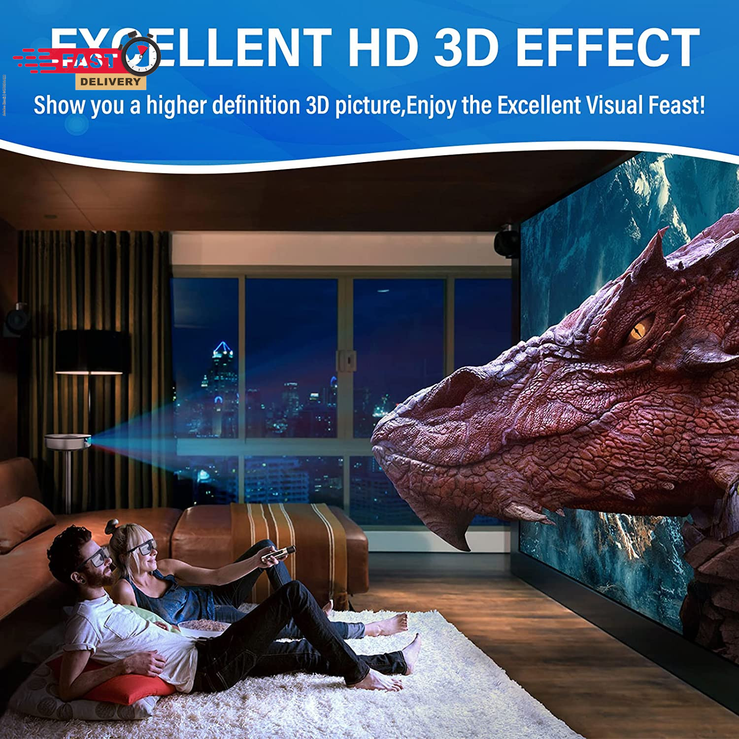 RF 3D Glasses, Active Shutter RF 3D Glasses Rechargeable Suitable for RF 3D TV P