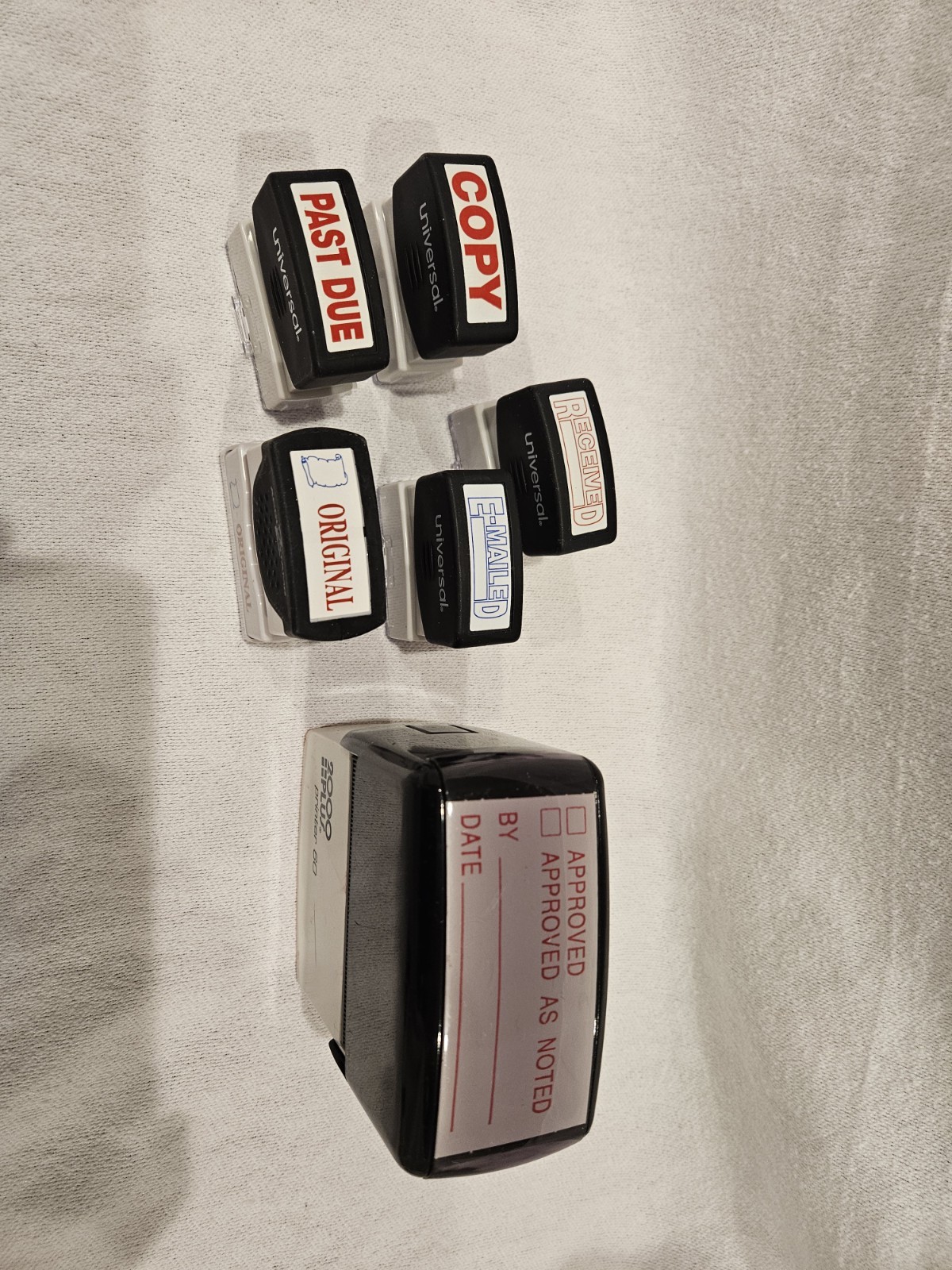 Universal AccuStamp Self-Inking Stamp Set BlueRed COPY ORIGINAL RECEIVED EMAILED
