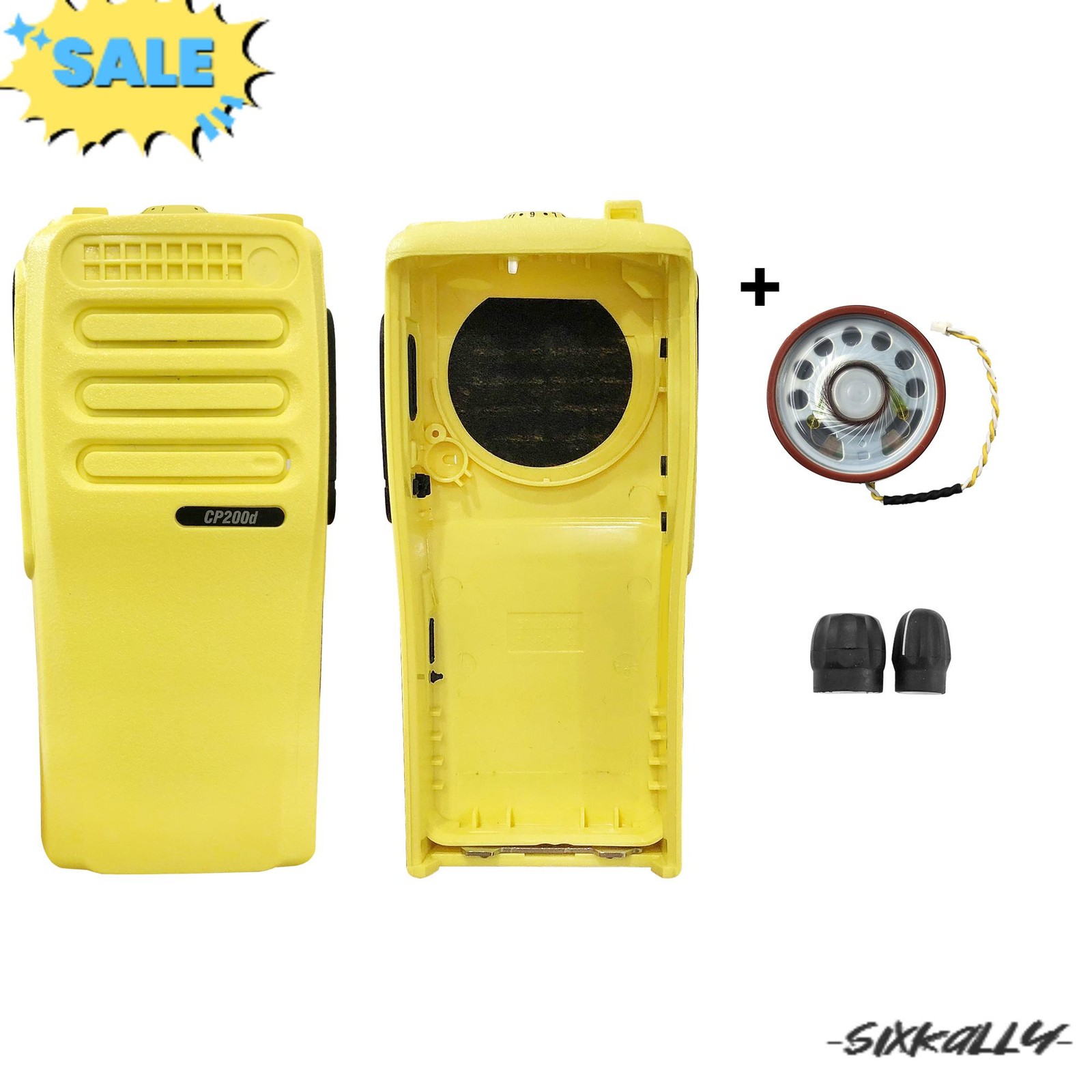 Yellow Repair Front Housing Case for CP CP200D With Speaker Mic Radio