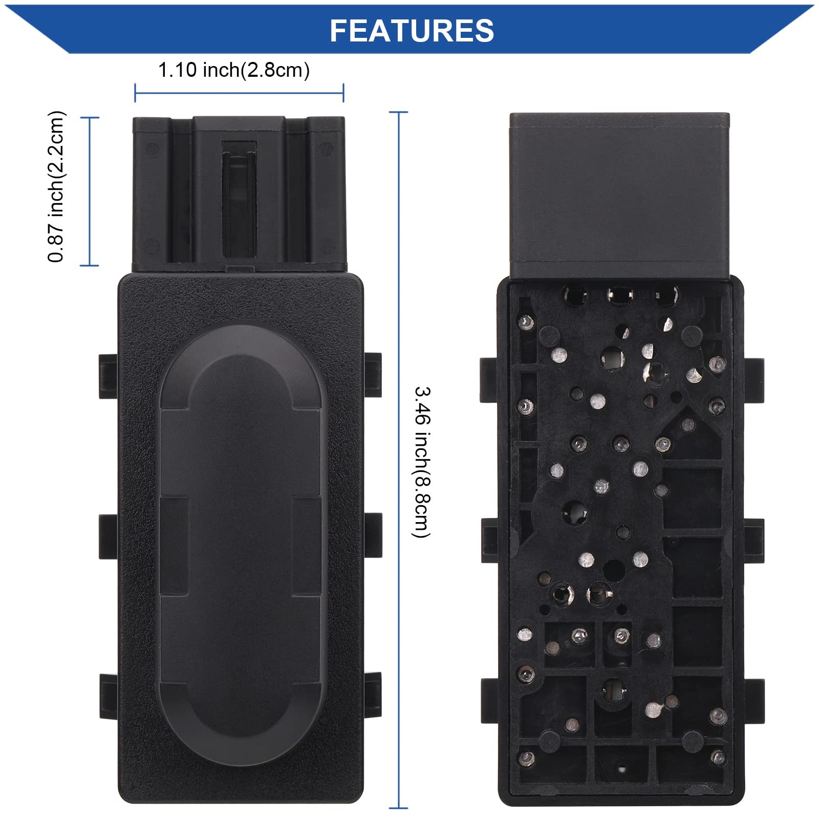 Obaee 6 Way Power Seat Adjustment Switch Driver Side Passenger Black