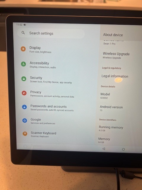 Desktop Swan 1 Pro Android Touch Screen w removable rear display