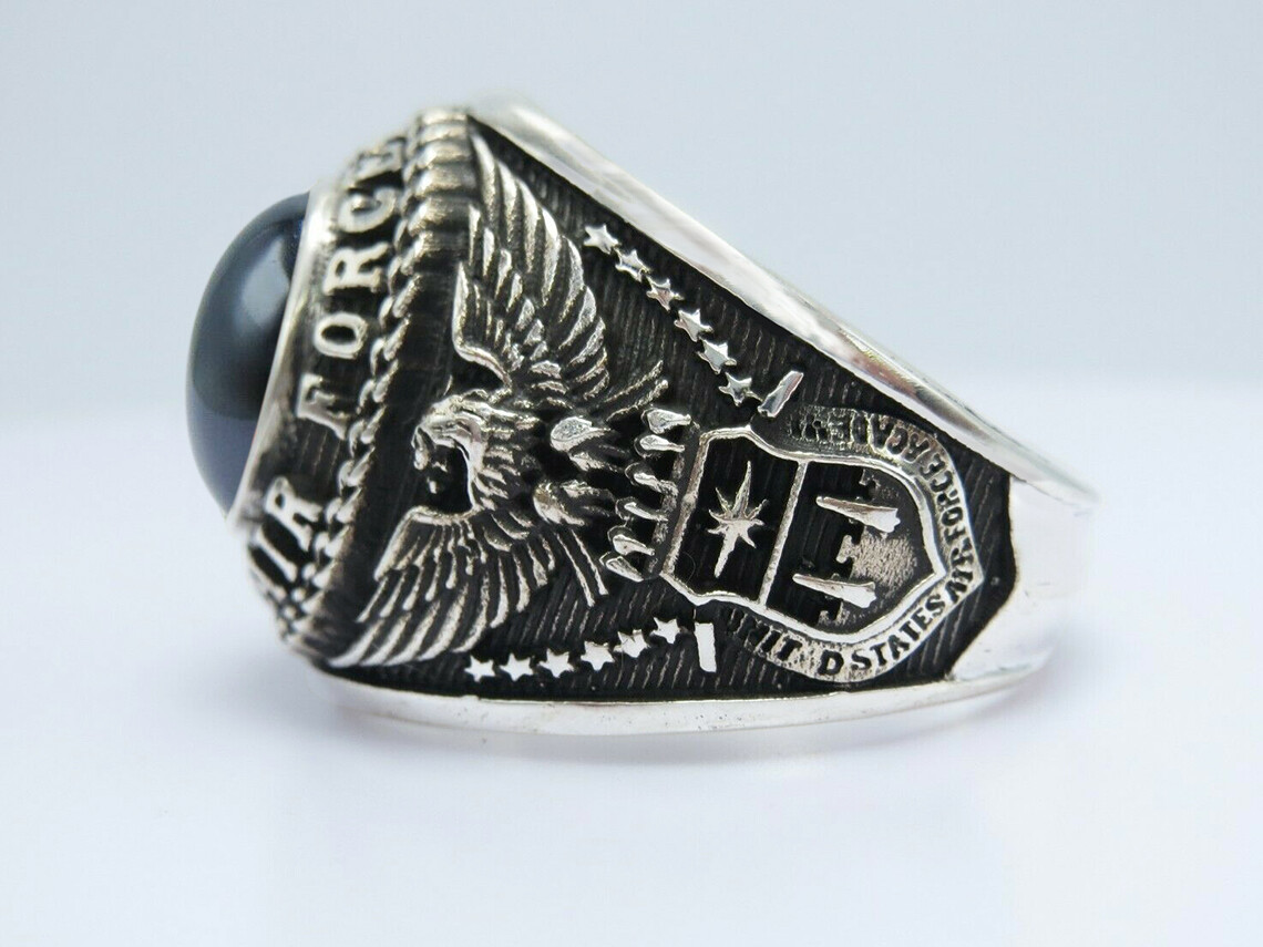 SILVER 925 , 1979 , US AIR FORCE RING , USAF RING , USAF FREEDOM , US Size 11