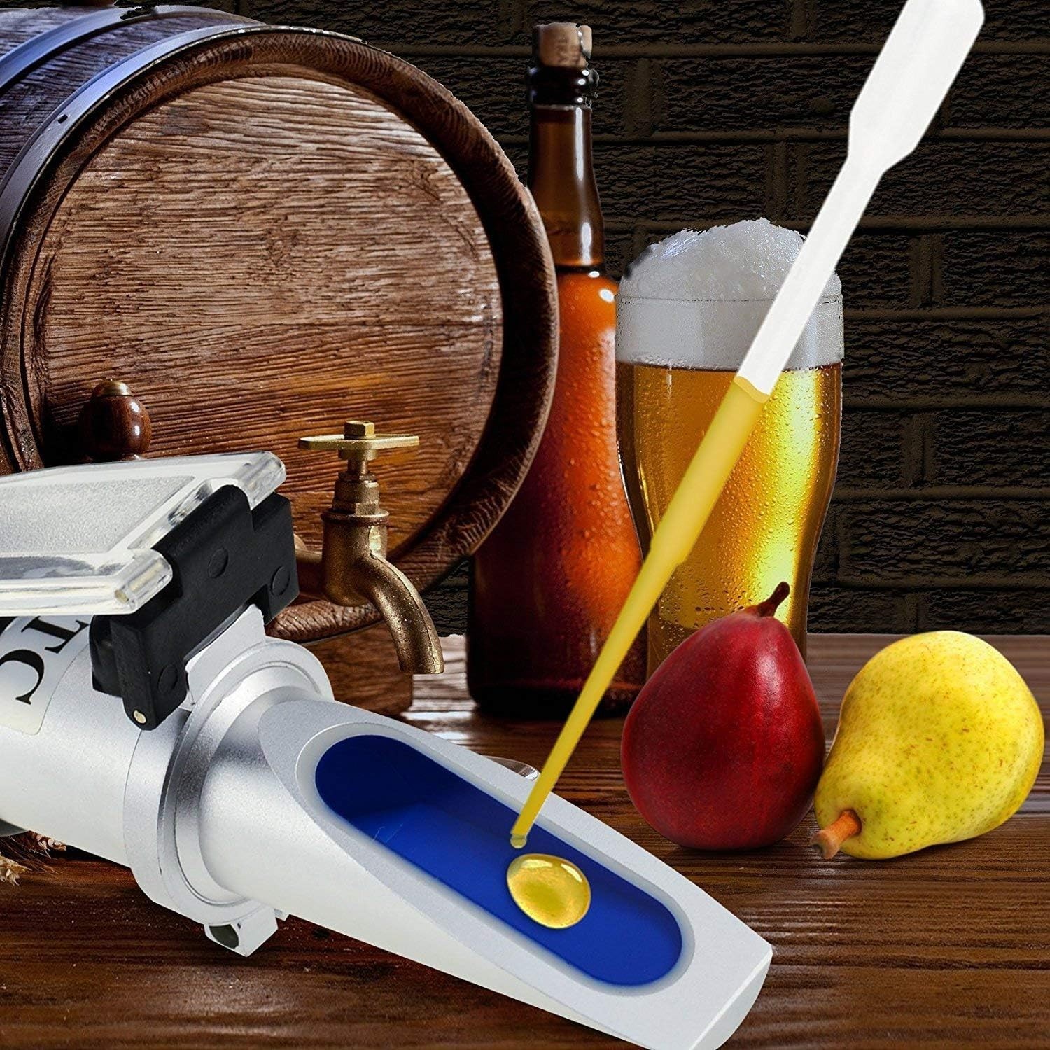 Brix Refractometer with ATC, Range 0-32% Brix with 0.2% Division, for Brandy,...
