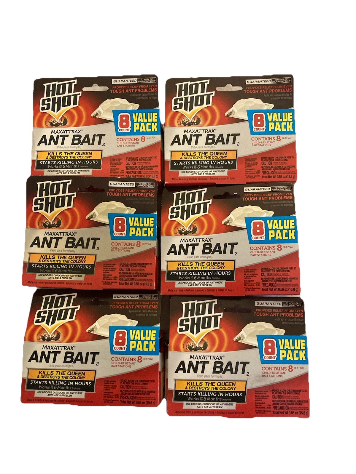 Ant Bait Kills the Queen and Colony Works for 6 months Lot Of 6 / 8 Count Per