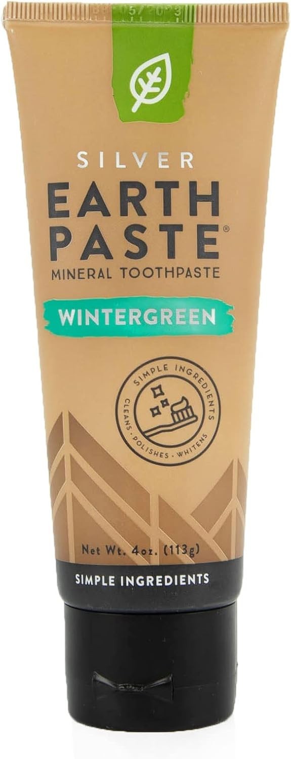 Refreshing Wintergreen Earthpaste with Silver - Chemical-Free 4 oz Toothpaste