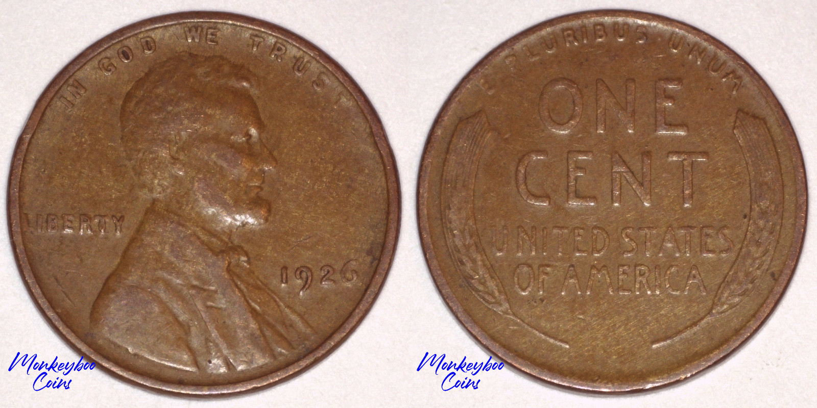 1926 Lincoln Wheat Cent - Woody Wood Grain Improper Alloy Mix - Rare Mint Error