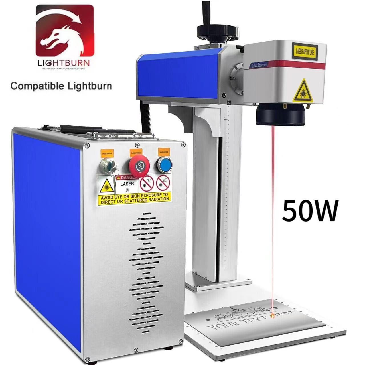 50W Portable Fiber Laser Marking Machines Metal Engraver Marker Engraving DIY