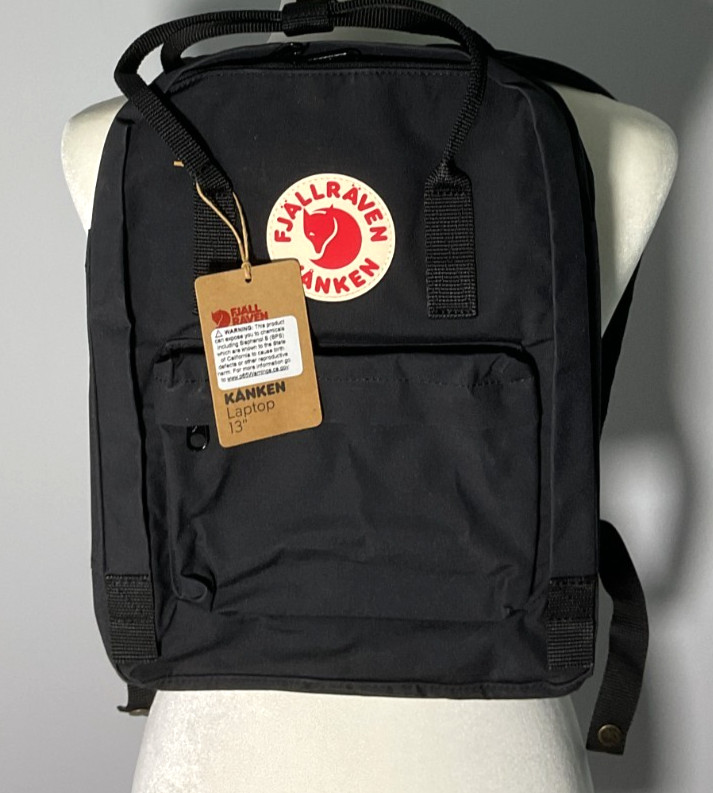 Fjallraven Kanken Laptop 13" Black Backpack NWT
