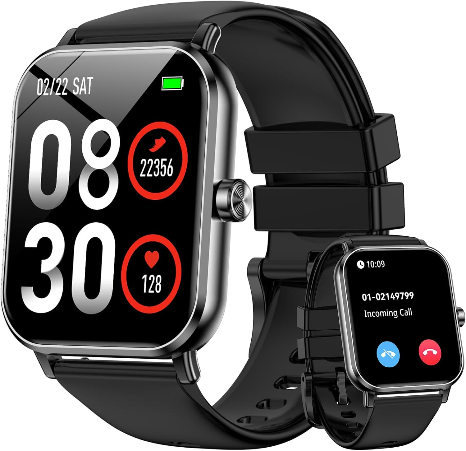 Smart Watch for Men Women, 1.85" HD Fitness Tracker with Bluetooth Calls, 5 ATM
