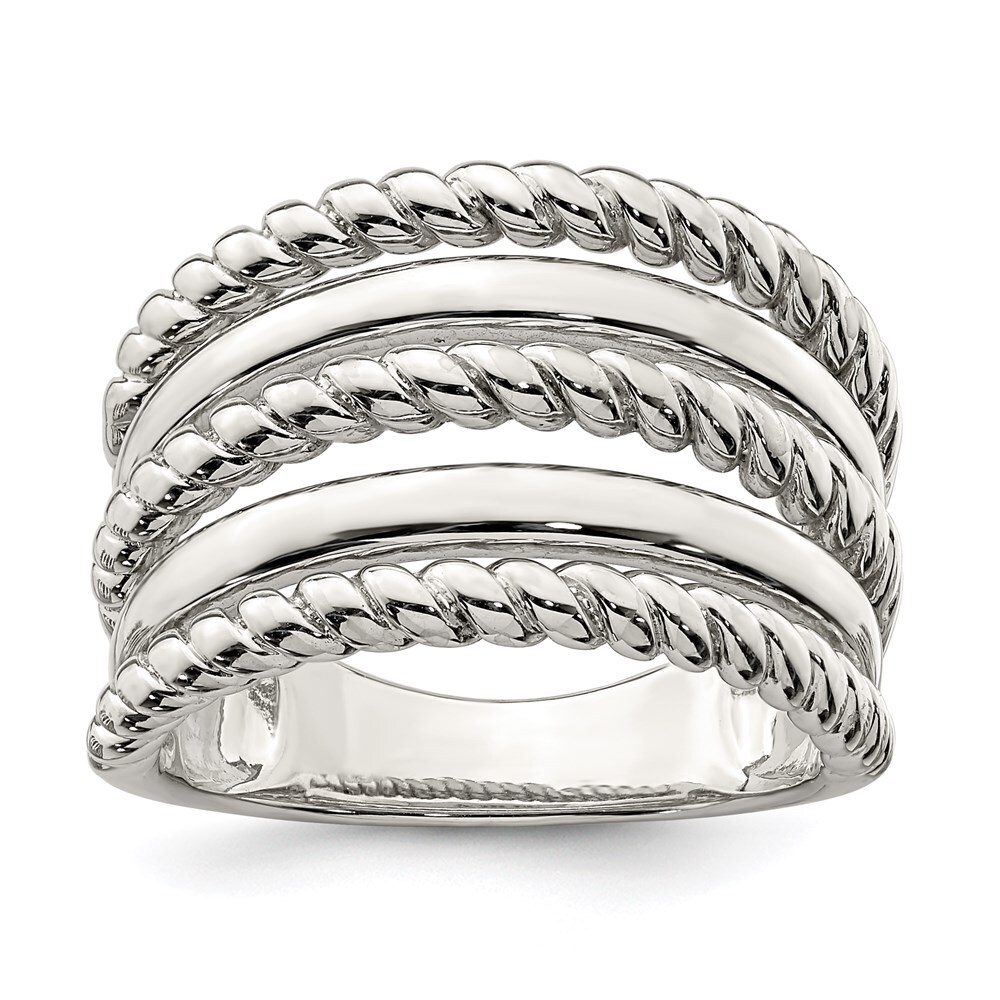 Sterling Silver Polished Fancy Ring Size 6
