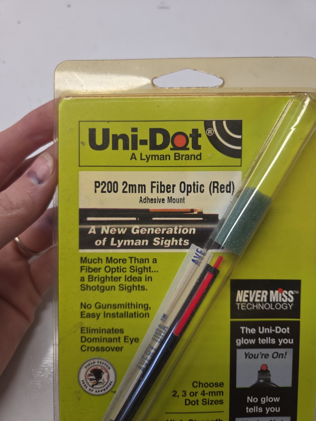 Uni-Dot P200 2mm Fiber Optic Sight (Red) In Packaging (#3203)