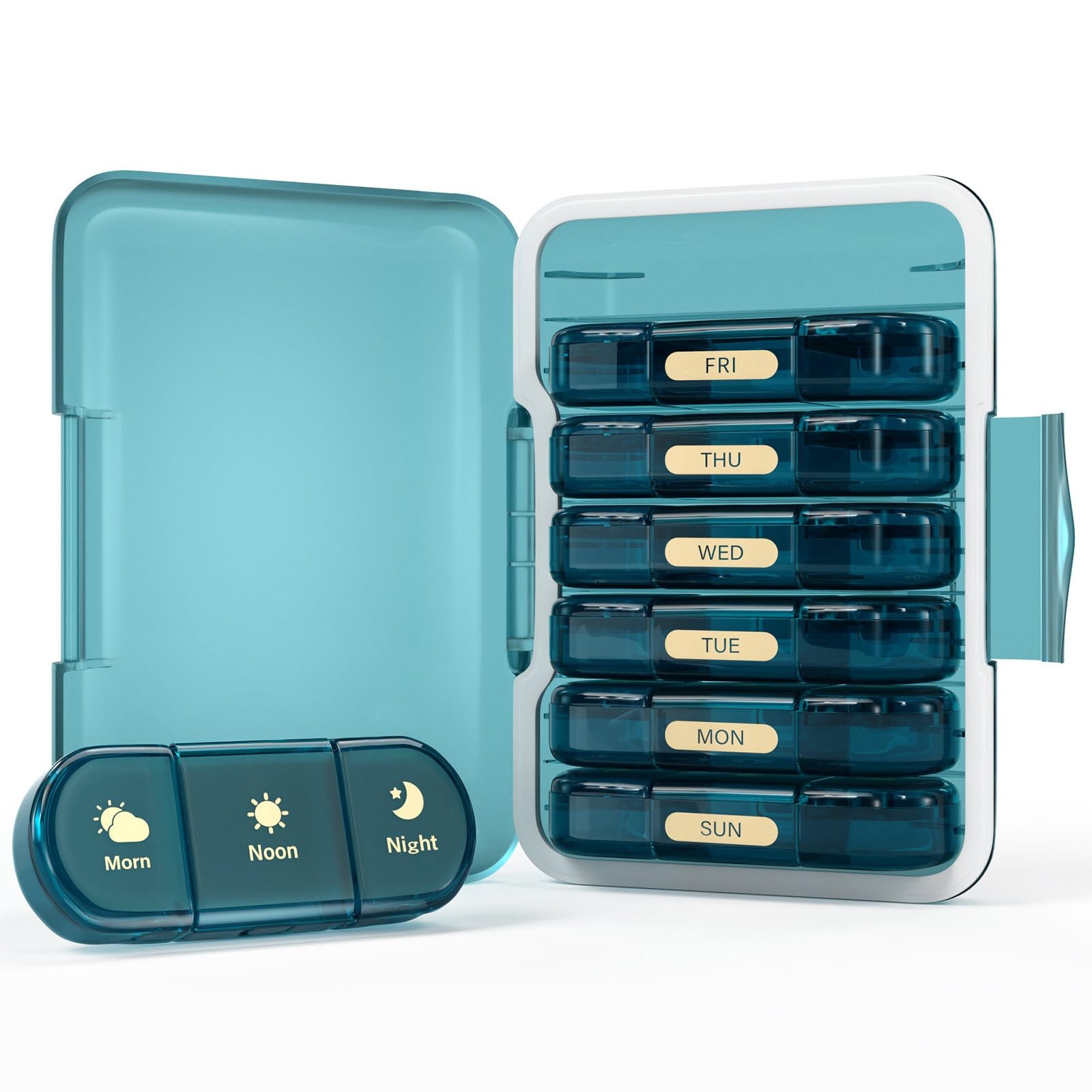 Weekly Pill Organizer 3X a Day, 7 Day Pill Box 3 Times, Portable for Travel P...