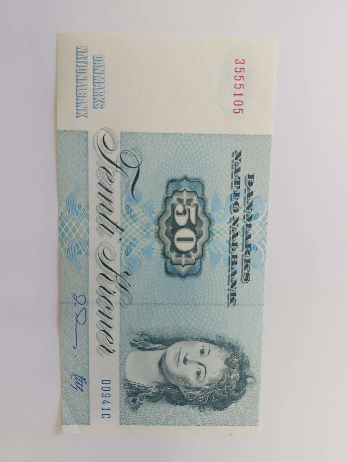 Denmark 50 Kroner "Karusse" Painting and Animal Serie 1972 CIRCULATED