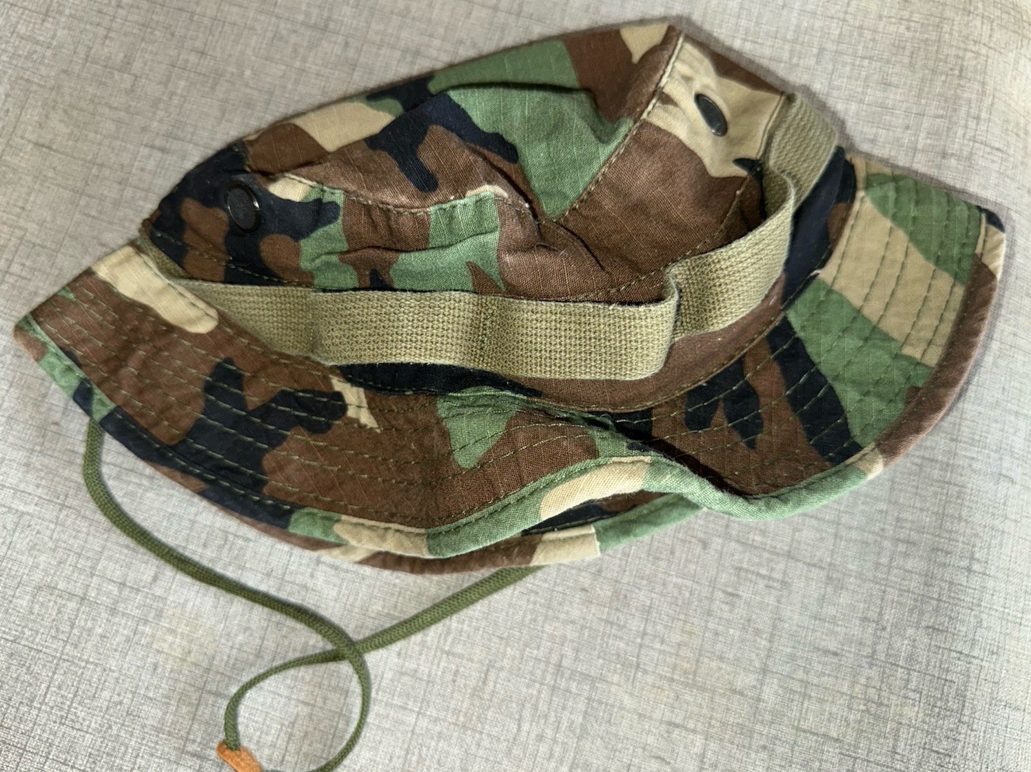 Military Boonie Hat Sun Hot Weather Woodland Camo Size 7