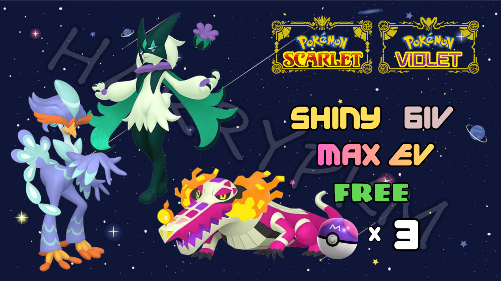 ✨SHINY "EVOLVED" STARTERS✨6IV⭐SCARLET VIOLET
