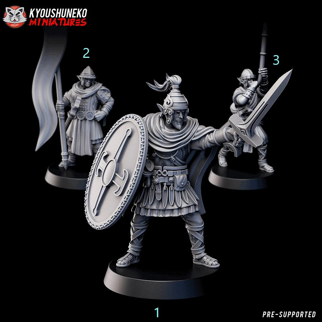 Command Group (Gaelic Wood Elves) (Set of 3) - 28-32mm Resin Tabletop Miniat