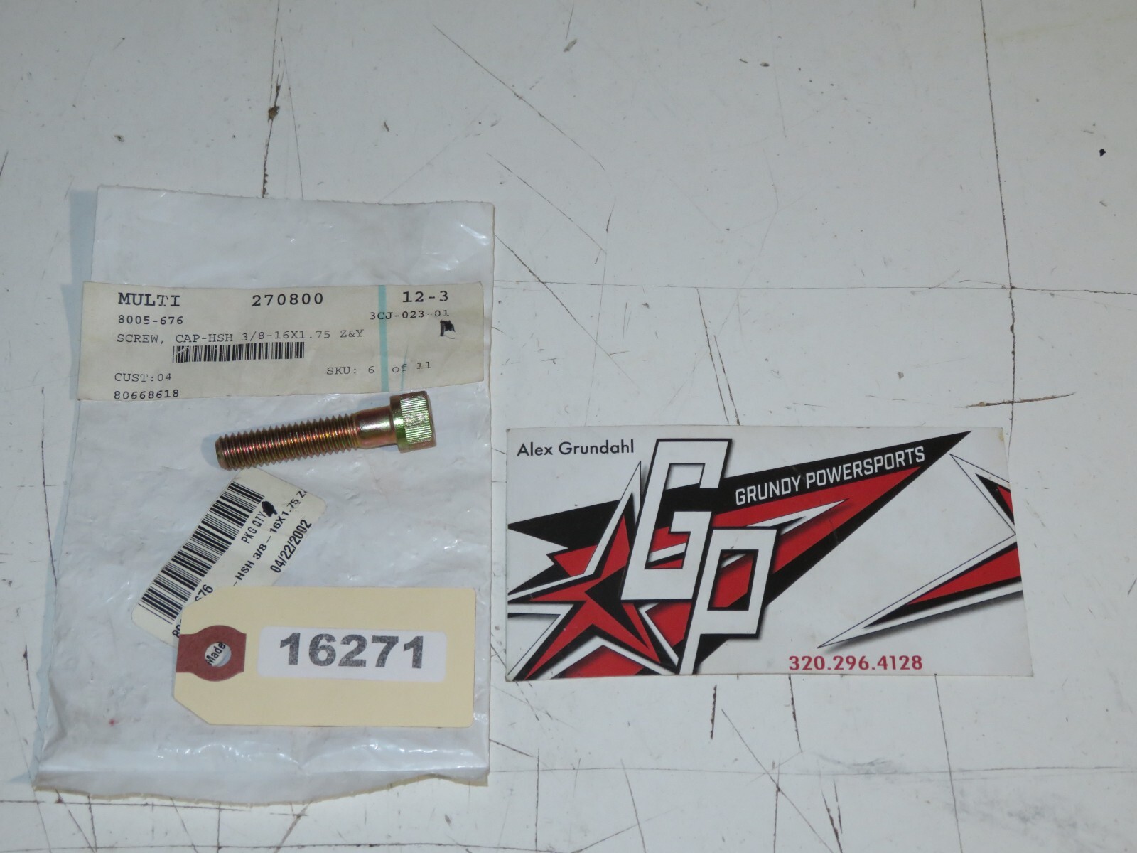 Arctic Cat - New OEM Cap Screw (3/8-16 x 1.75) Qty 1	8005-676