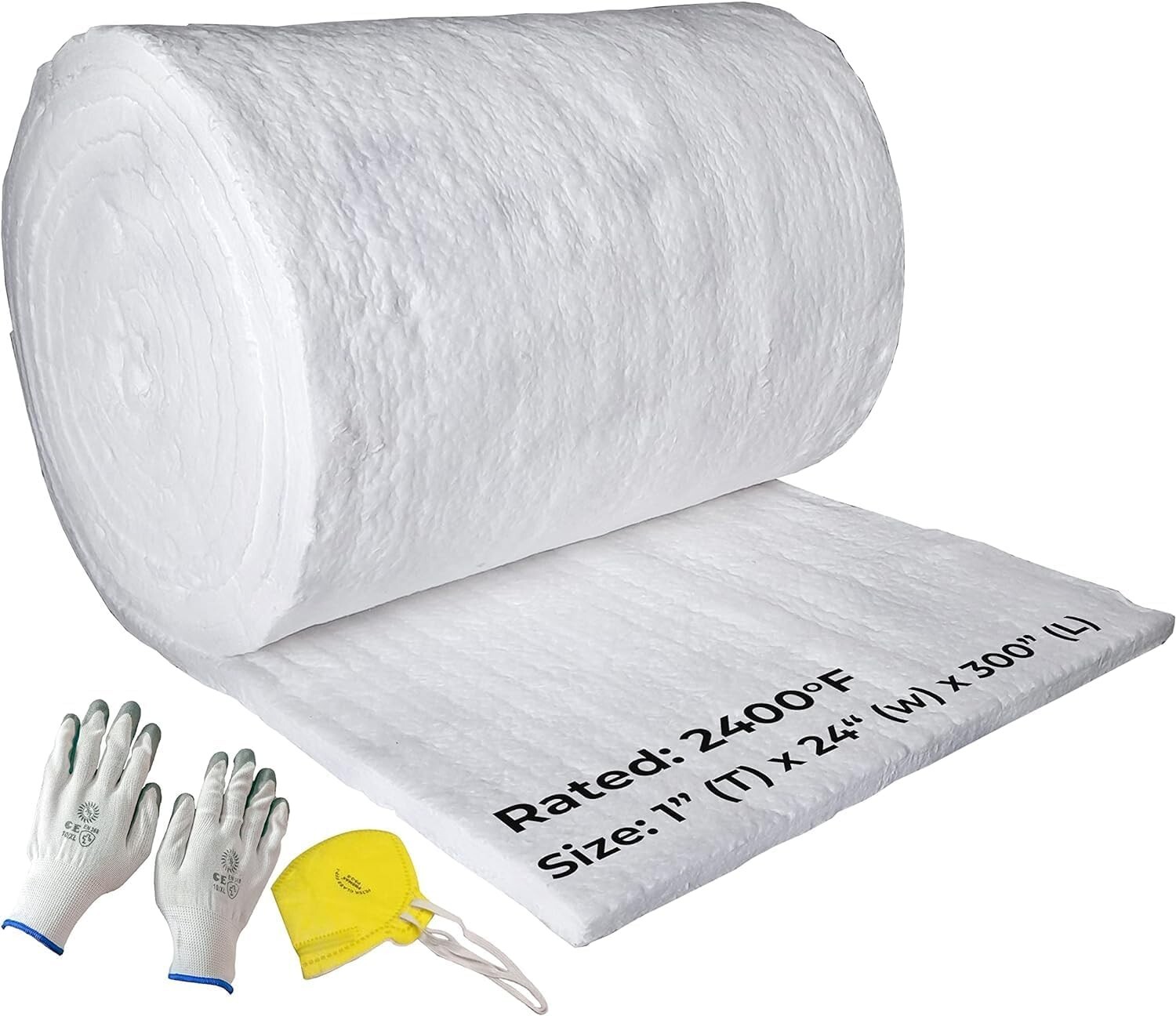 Ceramic Fiber Blanket - 1" x 24" x 25' - High Temp Insulation Blanket - 2400F