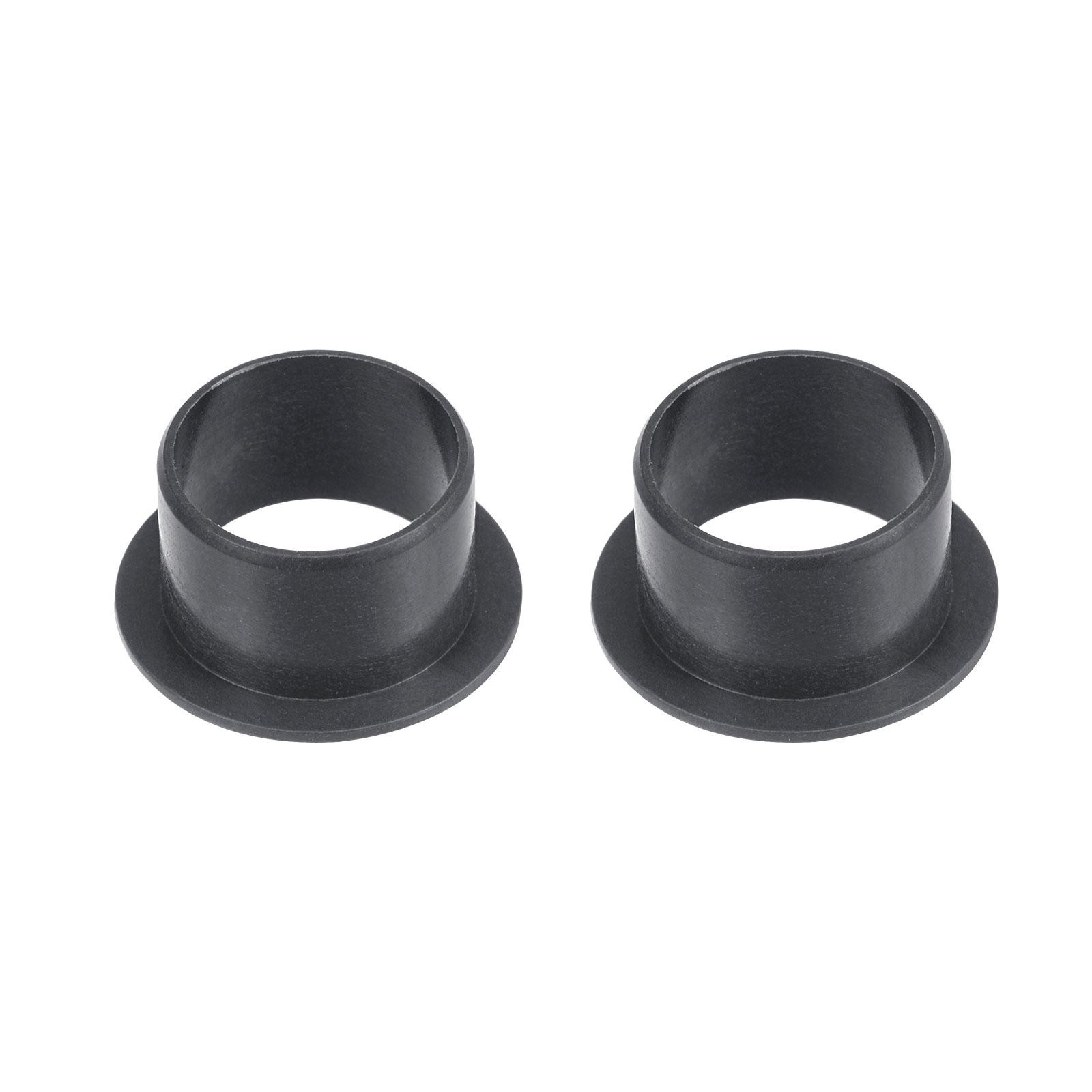 Flanged Sleeve Bearings 16mmx18mmx12mm POM Wrapped Oilless Bushings Black 2pcs