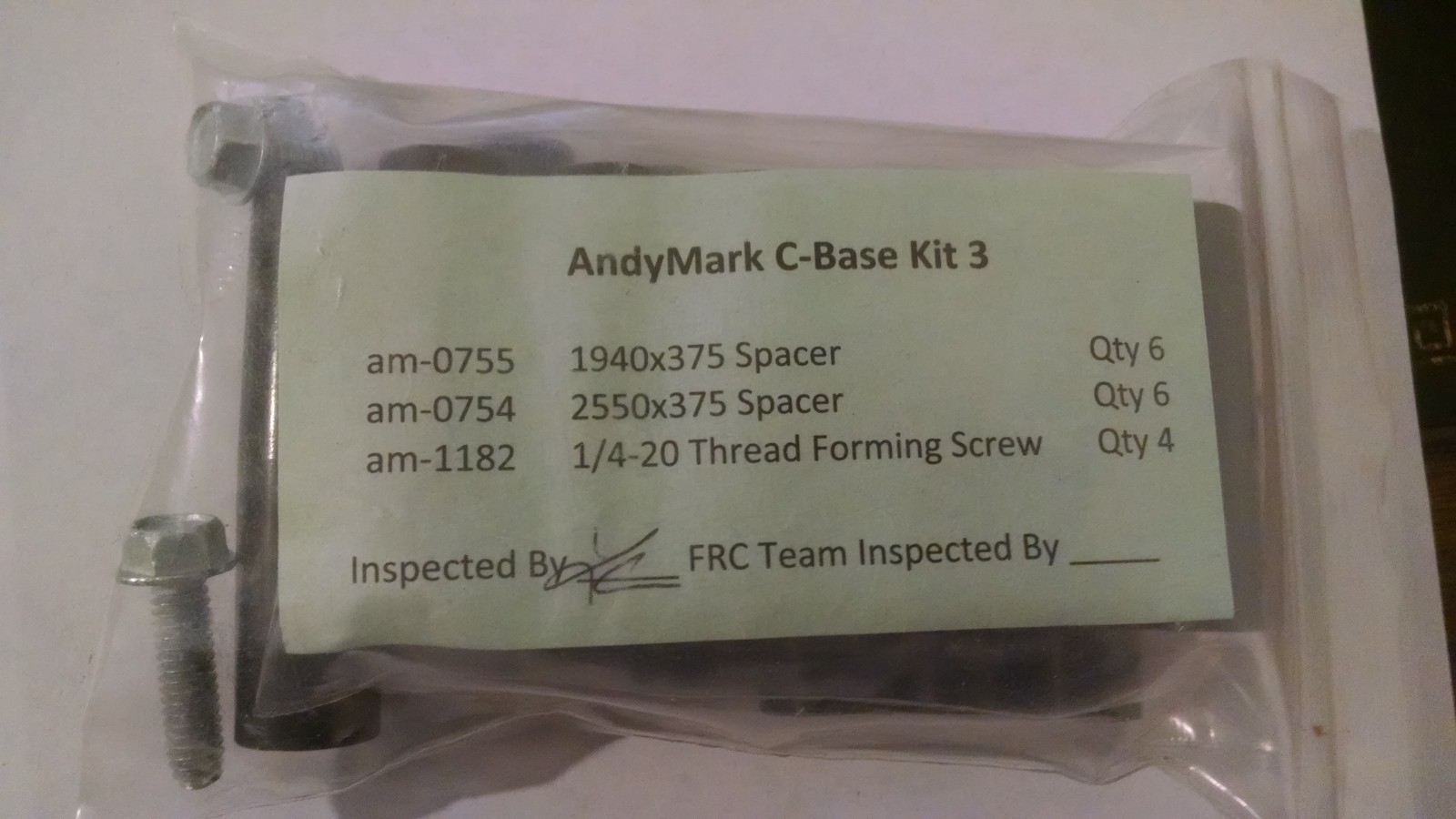 AndyMark FRC FIRST Robotics C-Base Kit 3 (6 am-0074, 6 am-0755, 4 am-1182)