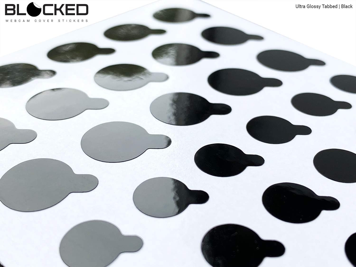 Original Vinyl Webcam Cover Stickers | 57 Tabbed Restickable & Stackable Privacy
