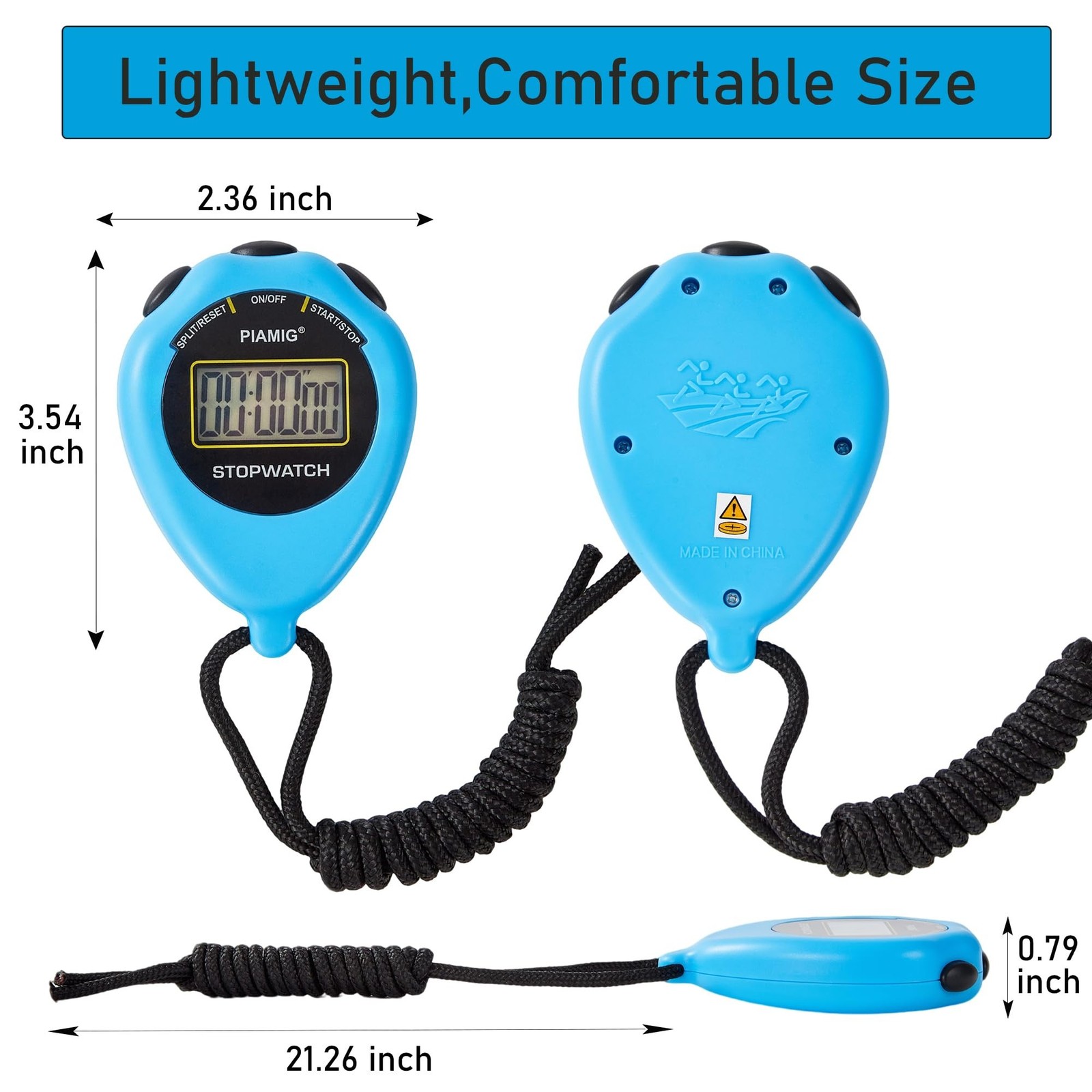 Simple Stopwatch Sport Timer Only Stopwatch Mode, 2 Pack Large Display Digita...