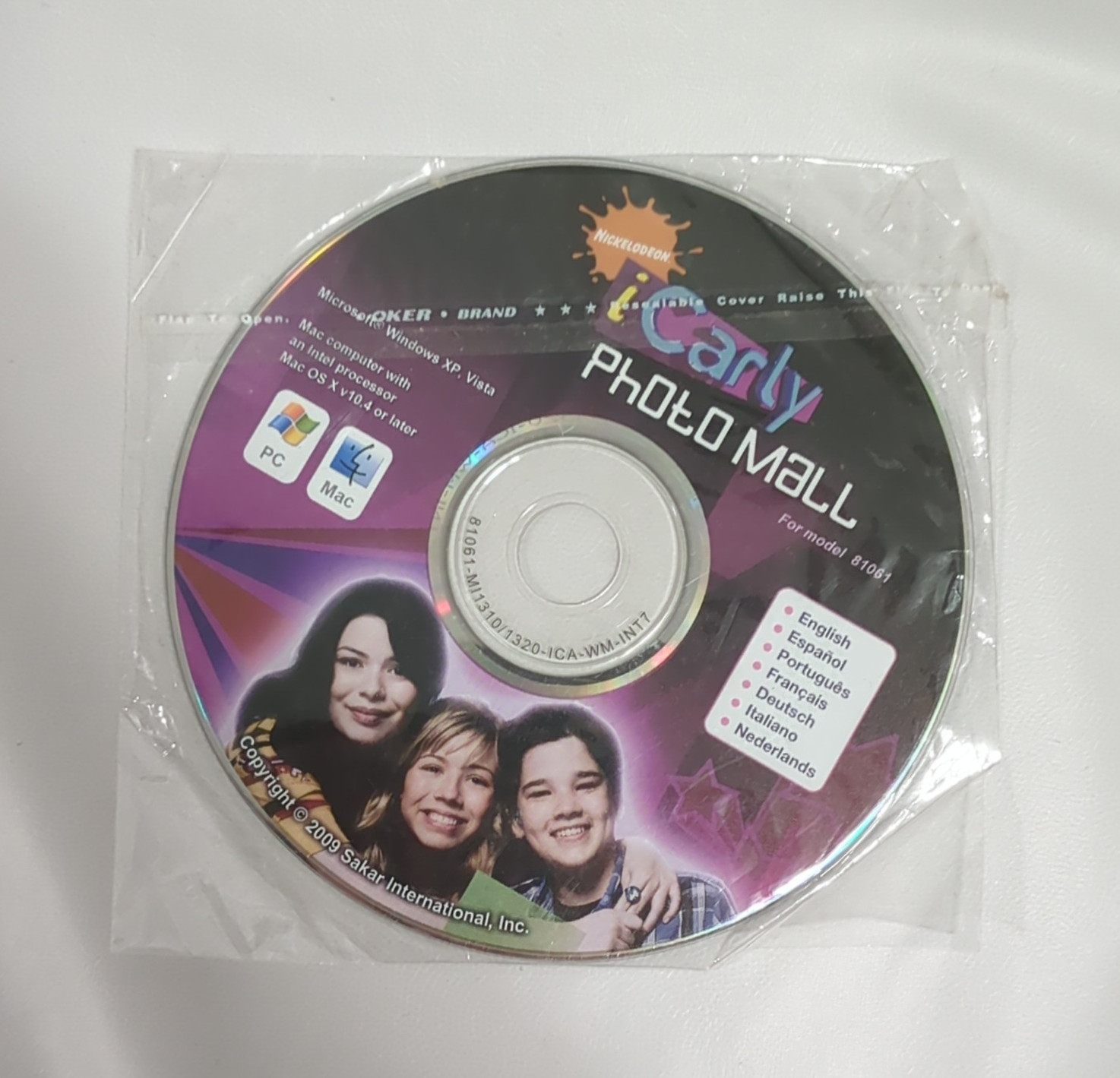 Sakar iCarly Photo Mail Photo Editing CD Win XP/Vista Mac OS X 10.4+ 81061