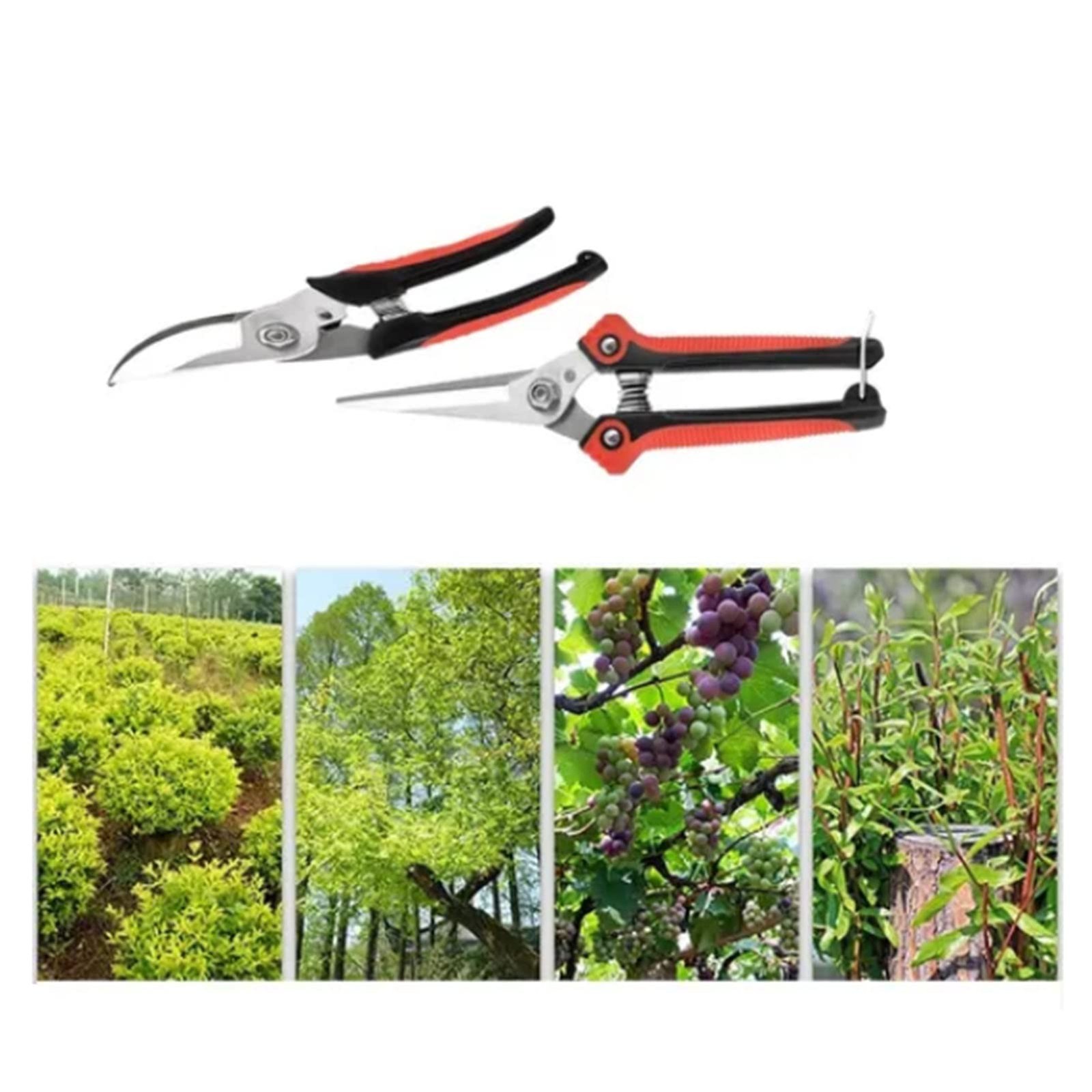 Tiiyee 2 Pack Garden Pruning Shears, Scissors for Precise Red+black