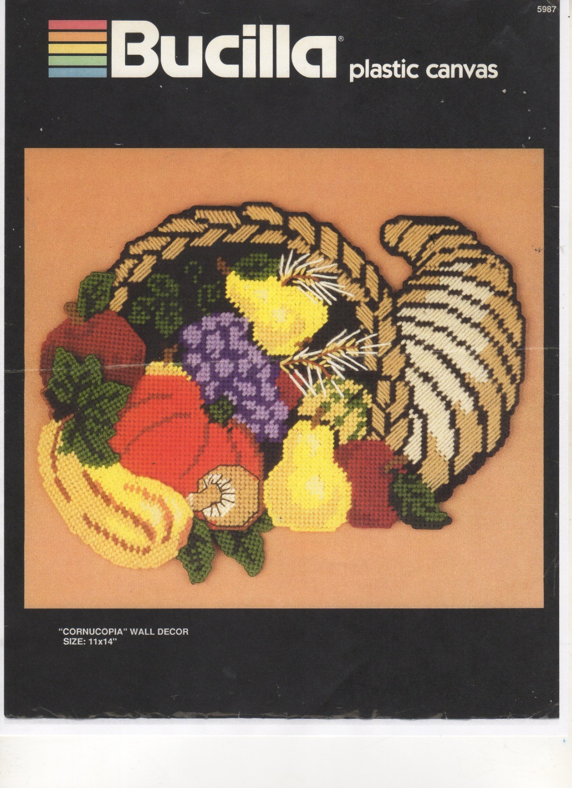 CORNUCOPIA  WALL HANGING  7ct plastic canvas  PATTERN (#TF0212)
