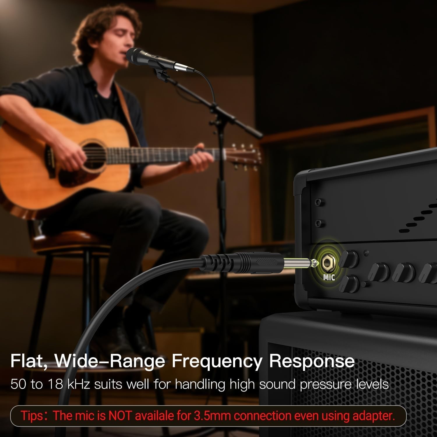 Versatile Dynamic Handheld Mic with Long 14.8ft Cable for Events & Performances