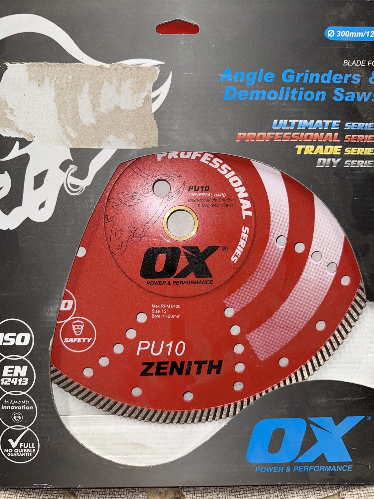 Ox Tools Pro Universal 12 Inch Demolition Diamond Blade For Fast Cuts PU10