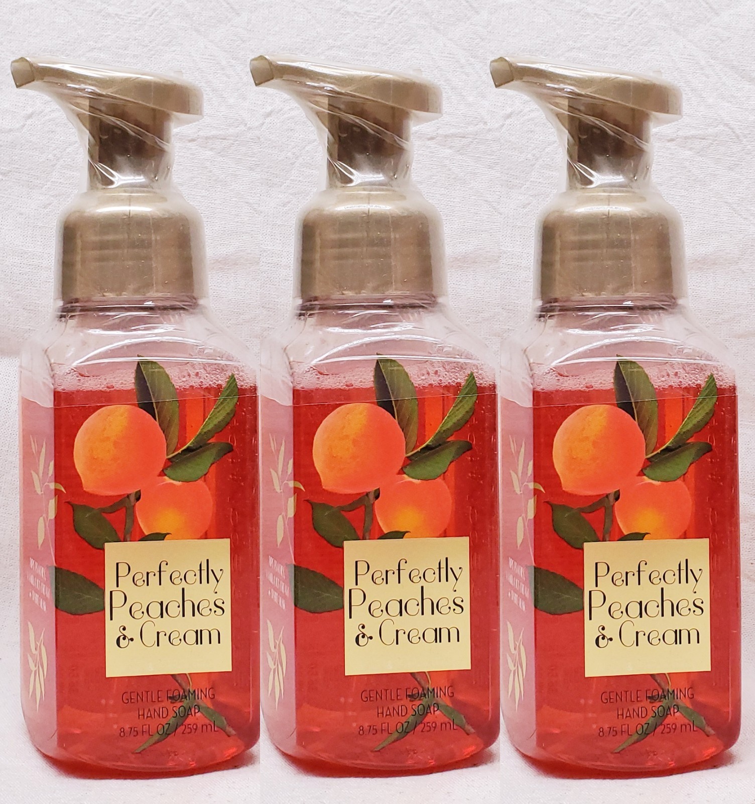 3 Bath & Body Works PERFECTLY PEACHES & CREAM Foaming Hand Soap