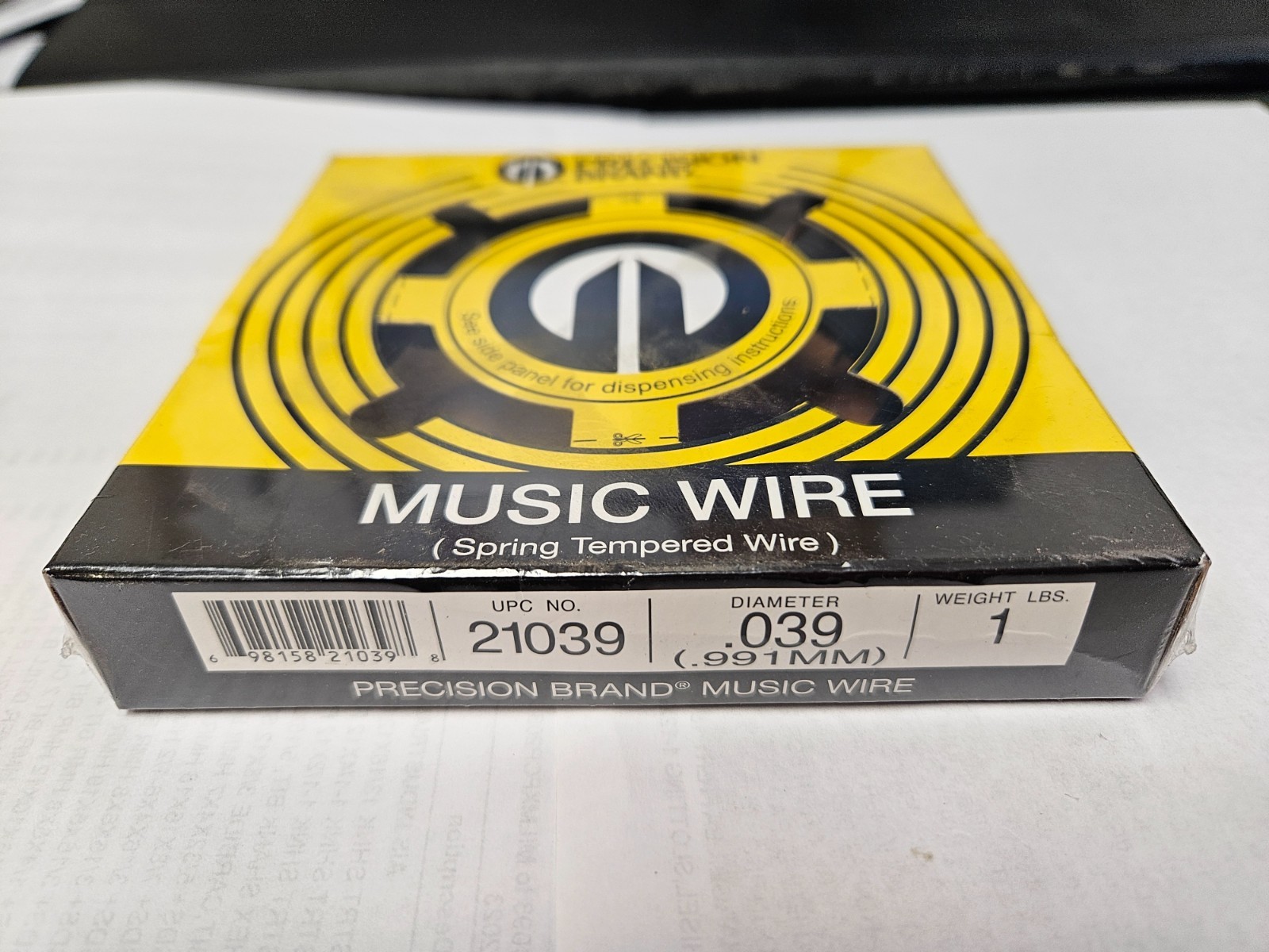 .039 Music Wire Precision Brand 21039 One Pound Roll 247 Feet