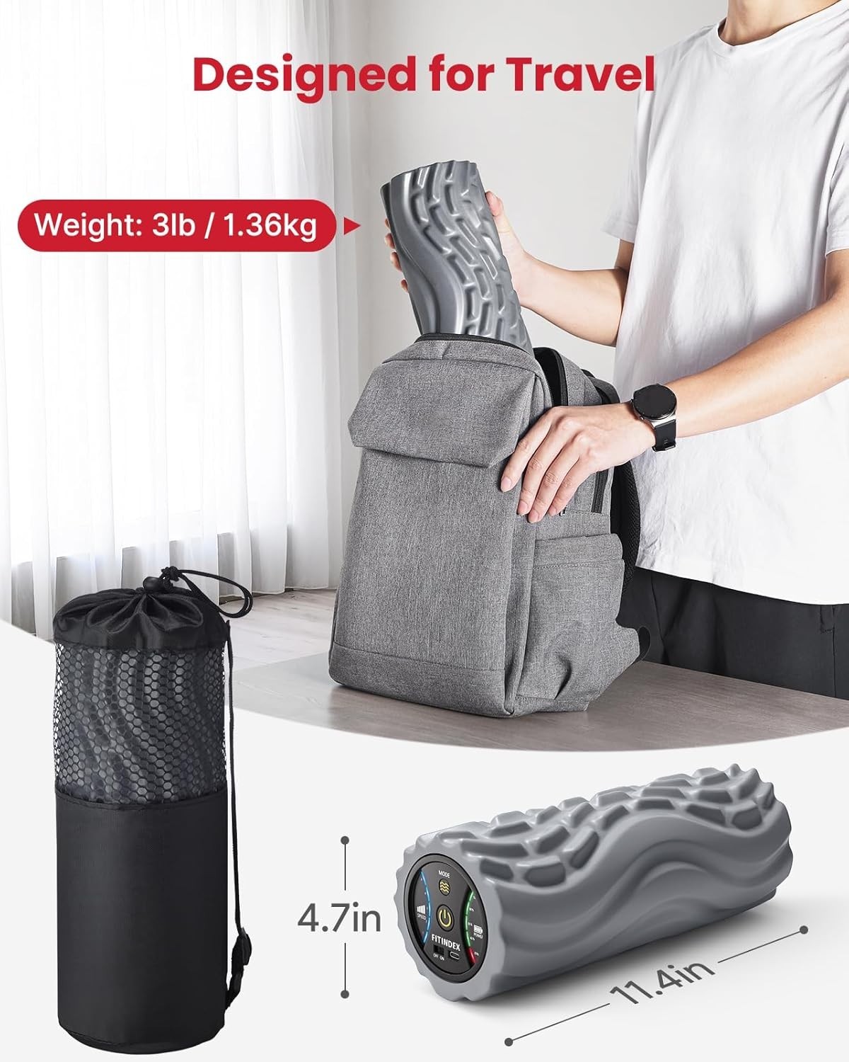 Professional Foam Roller 5-Speed Deep Tissue Massage FSA Eligible Rechargeable
